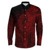 Vegvisir Raven Red Viking Long Sleeve Button Shirt