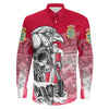 Denmark Raven Drakkar and Skull Long Sleeve Button Shirt