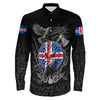 Iceland Raven Odin Viking Country Long Sleeve Button Shirt