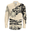 Viking Wolf Skoll Vintage Style Long Sleeve Button Shirt