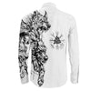 Viking Hell Wolf and Valknut Long Sleeve Button Shirt