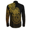 VikingStyle Clothing -Sleipnir Gold Viking Long Sleeve Button Shirt
