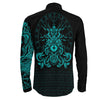 The Valkyries Viking Turquoise Long Sleeve Button Shirt