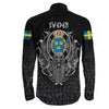 Sweden Raven Odin Viking Country Long Sleeve Button Shirt