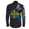 Sweden Wolf Viking Long Sleeve Button Shirt