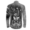 Viking Odin Bear Raven Wolf Long Sleeve Button Shirt