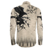 Raven and Vegvisir Vintage Style Long Sleeve Button Shirt