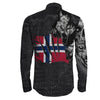 Norway Wolf Viking Long Sleeve Button Shirt