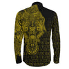 Odin And Raven Wolf Gold Viking Long Sleeve Button Shirt