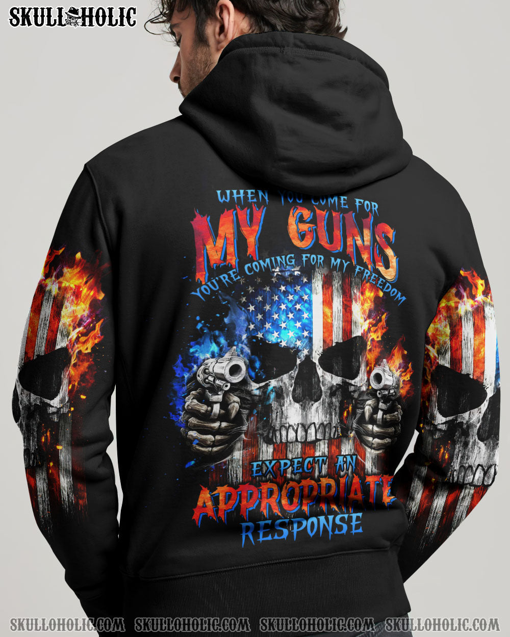 WHEN YOU COME FOR MY G SKULL FLAG ALL OVER PRINT - TLTW1505233