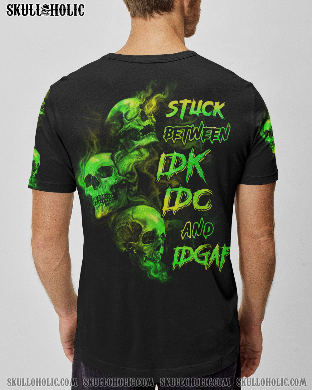 STUCK BETWEEN IDK IDC AND IDGAF SKULL ALL OVER PRINT - YHHN2303231