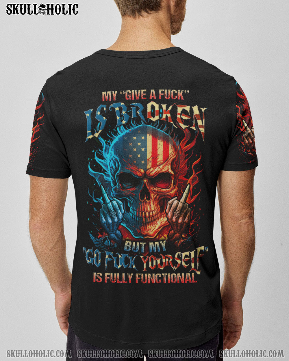 MY GIVE A F IS BROKEN FLAG SKULL ALL OVER PRINT - YHLN2604231