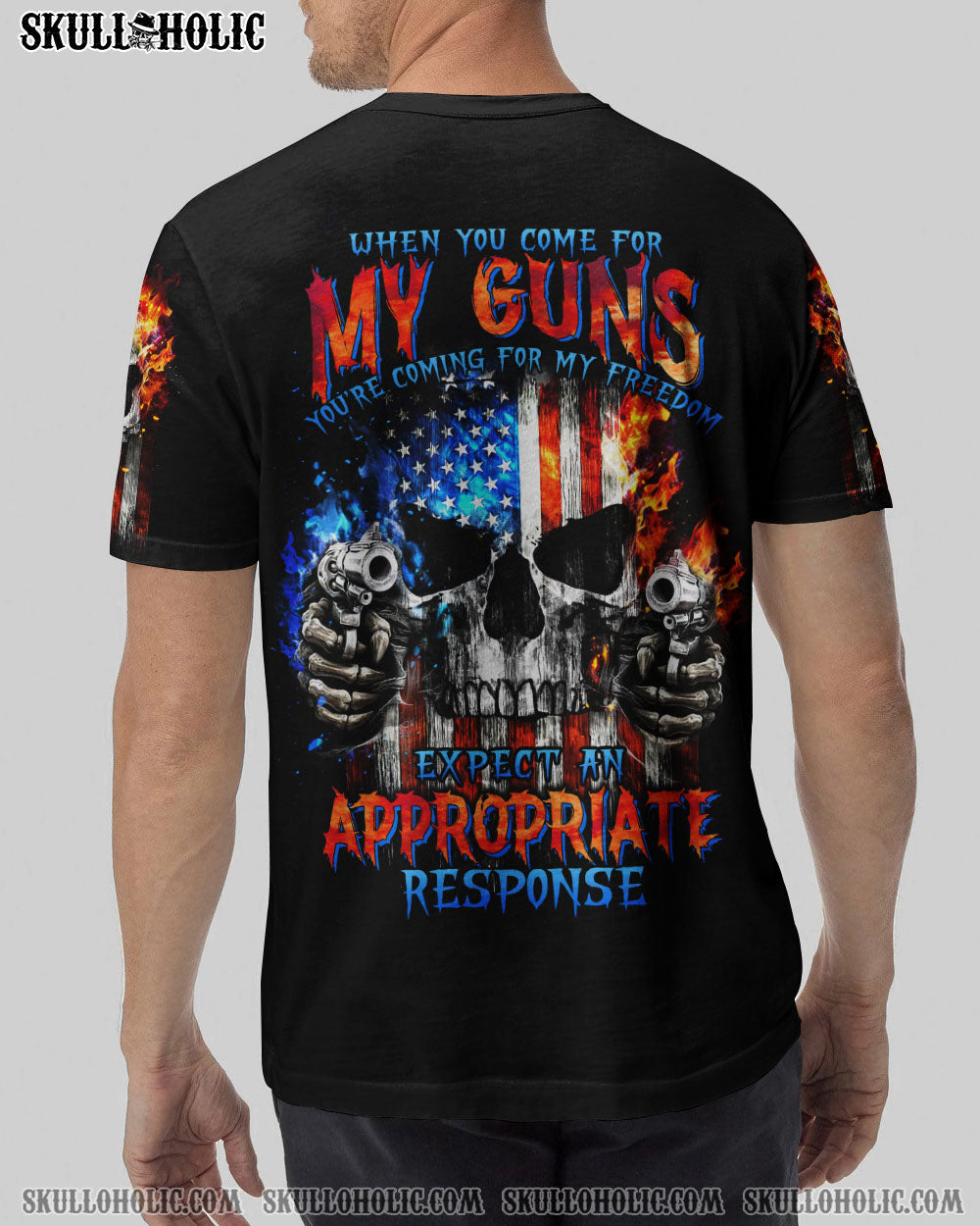 WHEN YOU COME FOR MY G SKULL FLAG ALL OVER PRINT - TLTW1505233