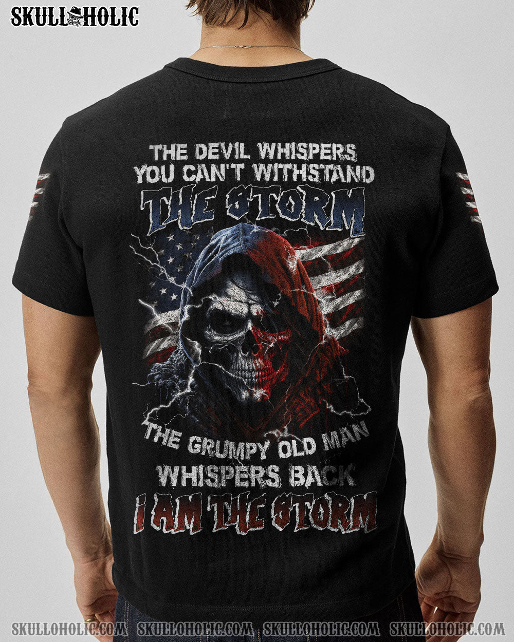 I AM THE STORM GRUMPY OLD MAN REAPER AMERICA FLAG ALL OVER PRINT - TLNZ0903232