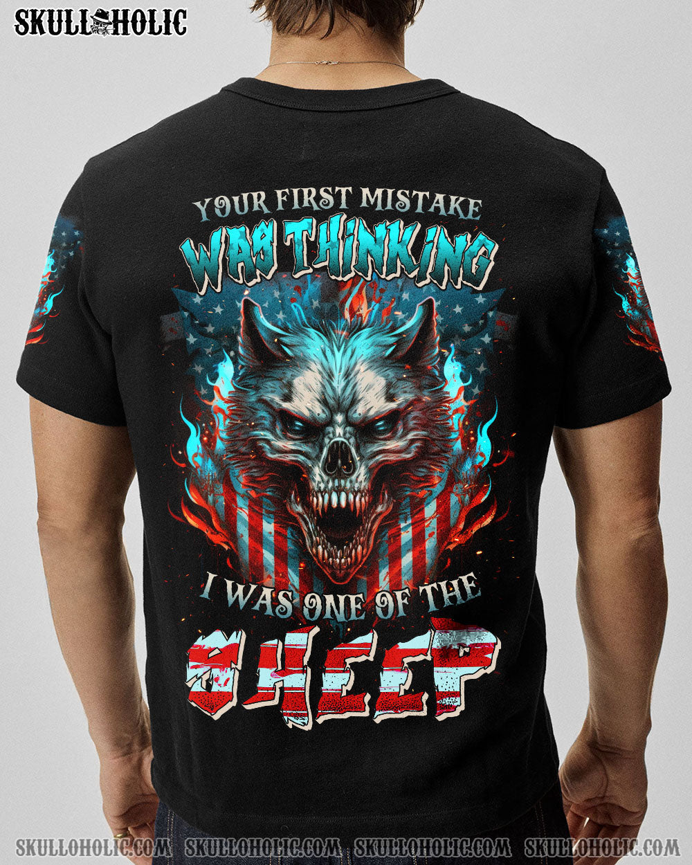 YOUR FIRST MISTAKE WOLF AMERICA FLAG ALL OVER PRINT - TLNZ1804232