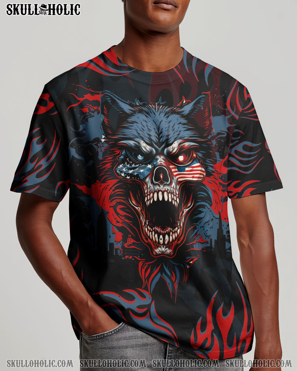 YOUR FIRST MISTAKE WOLF AMERICA FLAG ALL OVER PRINT - TLTR1004234