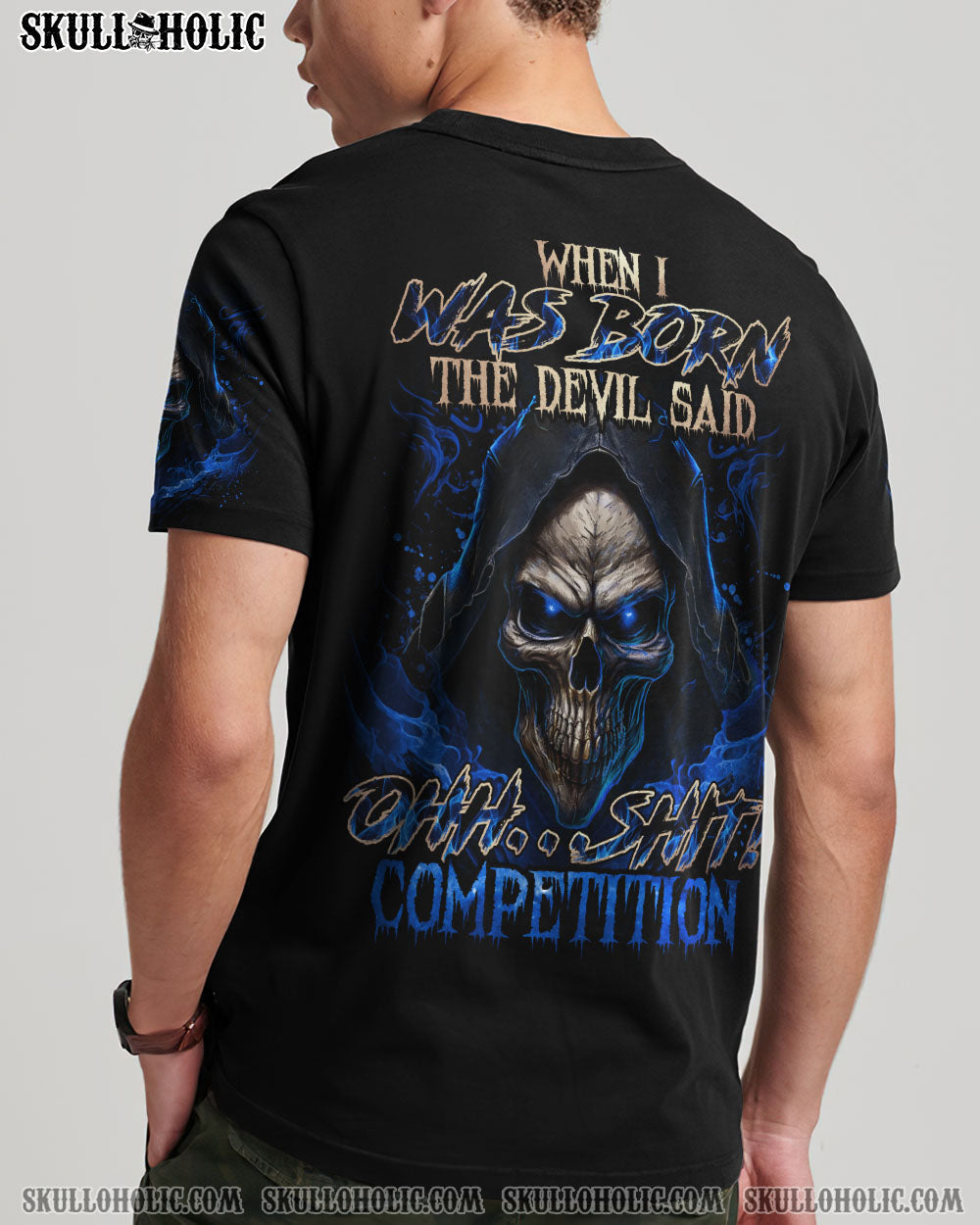 WHEN I WAS BORN REAPER FIRE BLUE ALL OVER PRINT - TLNO0703235