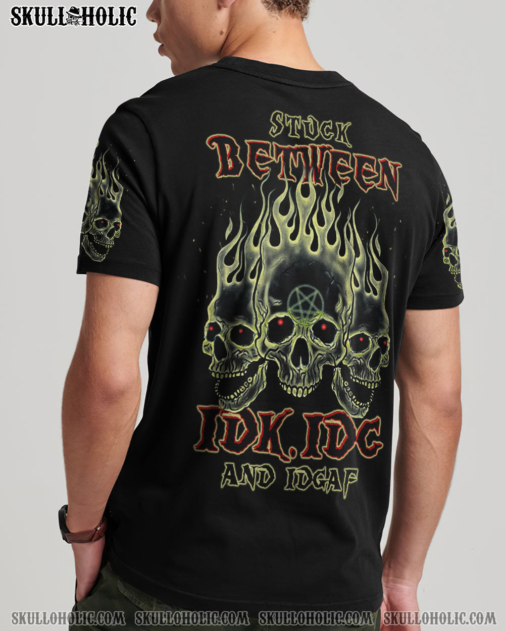 STUCK BETWEEN IDK IDC AND IDGAF SKULL ALL OVER PRINT - TLTW1803235