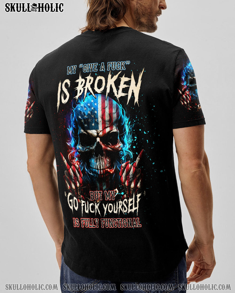 MY GIVE A F FLAG SKULL ALL OVER PRINT - TLNT2104231