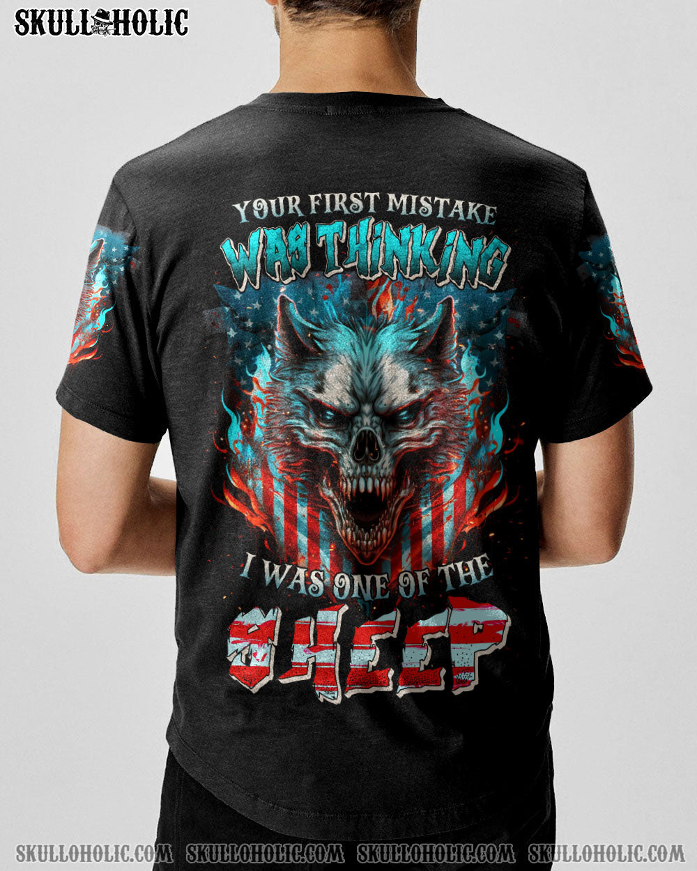 YOUR FIRST MISTAKE WOLF AMERICA FLAG ALL OVER PRINT - TLNZ1804232