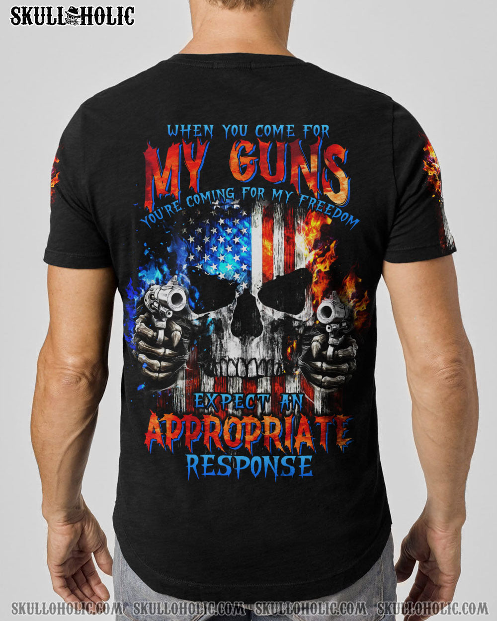 WHEN YOU COME FOR MY G SKULL FLAG ALL OVER PRINT - TLTW1505233