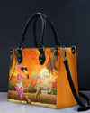Sandy Toes Sunkissed Nose Flamingo Leather Handbag