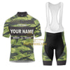 BigCrowns |  Green Camo Sleeve Custom Name Cycling Kit