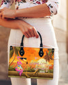 Sandy Toes Sunkissed Nose Flamingo Leather Handbag