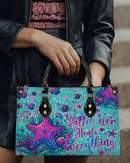 Saltwater Heals Everything Starfish Leather Handbag