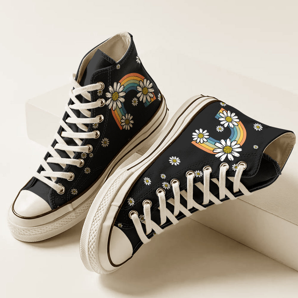 ZERO F GIVEN DAISY RAINBOW HIGH TOP CANVAS SHOES - TY0410221
