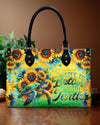 Life Is Better With Turtle Sunflower Leather Handbag