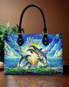 Colorful Dolphin Leather Handbag