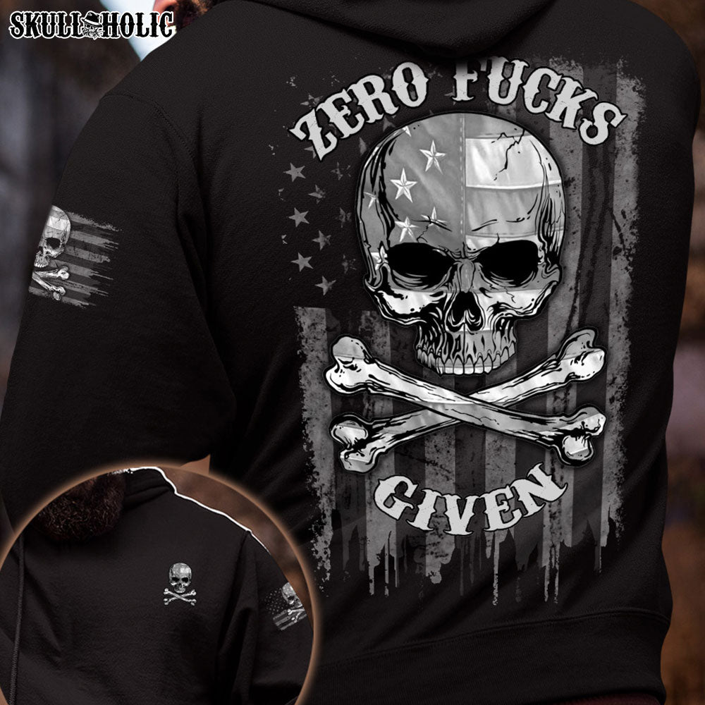 ZERO F GIVEN BONES SKULL B&W FLAG ALL OVER PRINT - TLNZ2010212