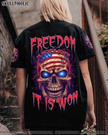 FREEDOM IS NEVER GIVEN IT IS WON ALL OVER PRINT - TYTD1905231