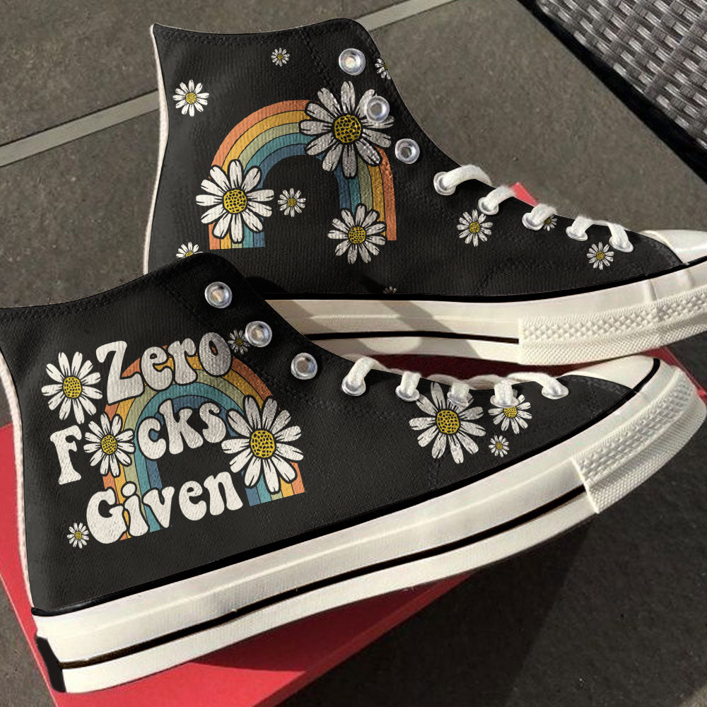 ZERO F GIVEN DAISY RAINBOW HIGH TOP CANVAS SHOES - TY0410221