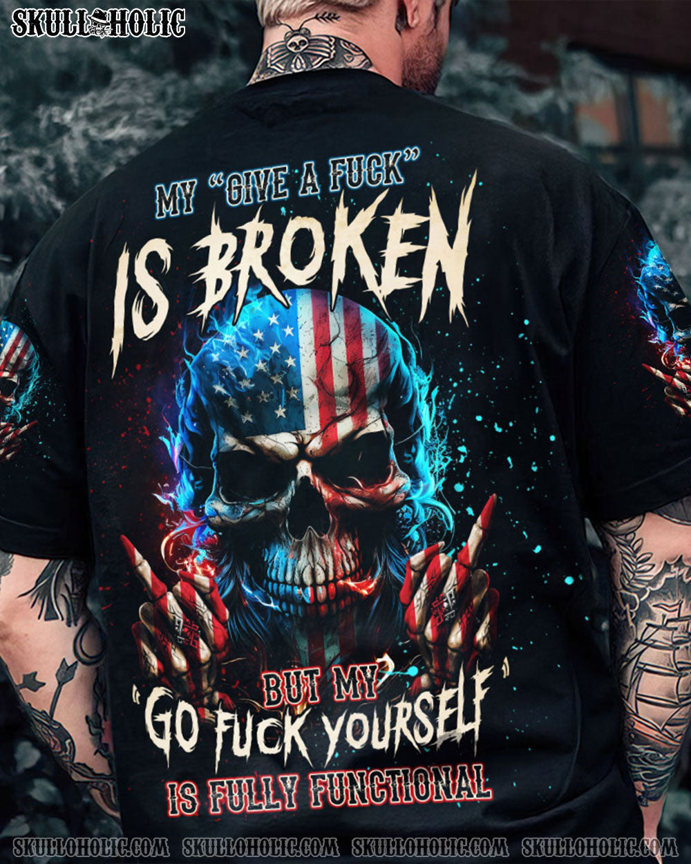 MY GIVE A F FLAG SKULL ALL OVER PRINT - TLNT2104231