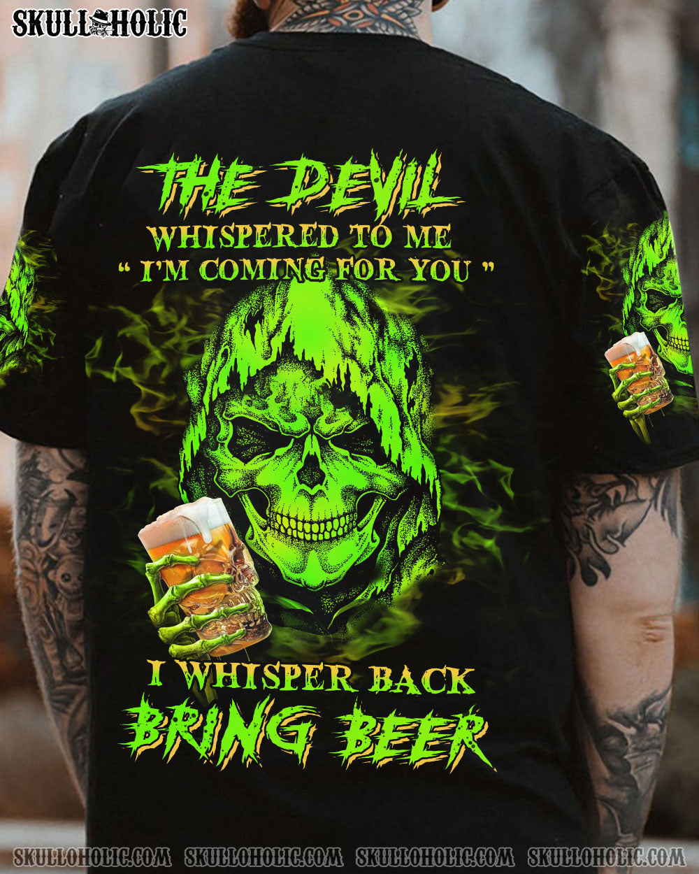 THE DEVIL WHISPERED TO ME BRING BEER SKULL ALL OVER PRINT - YHHN1603234