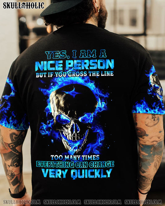 YES I'M A NICE PERSON SKULL FIRE ALL OVER PRINT - YHHN0112223