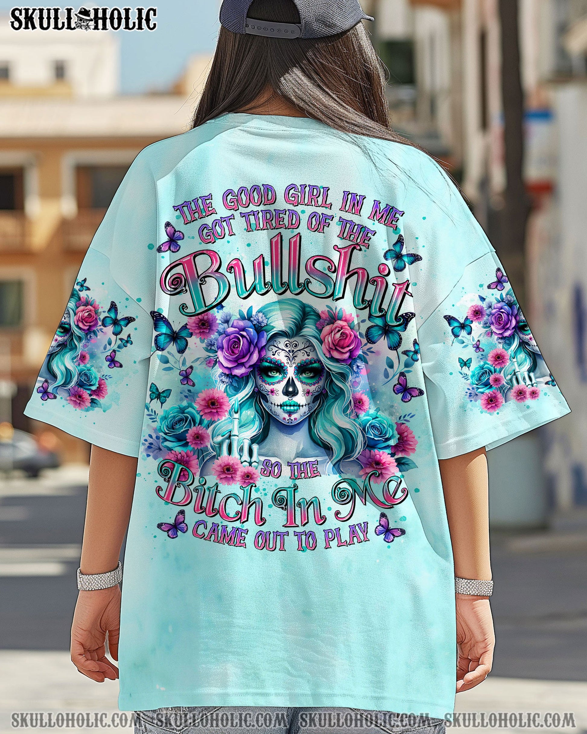 THE GOOD GIRL IN ME GOT TIRED SKULL LADY ALL OVER PRINT  - TLTR2603252