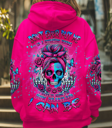 HOW HEARTLESS I CAN BE TATTOO SKULL MESSY BUN ALL OVER PRINT - TLNZ2802252