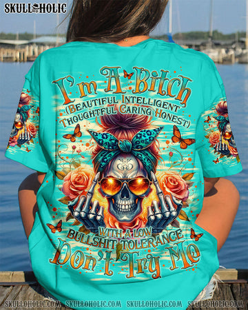 I'M A B DON'T TRY ME MESSY BUN ALL OVER PRINT - TLNO2005241