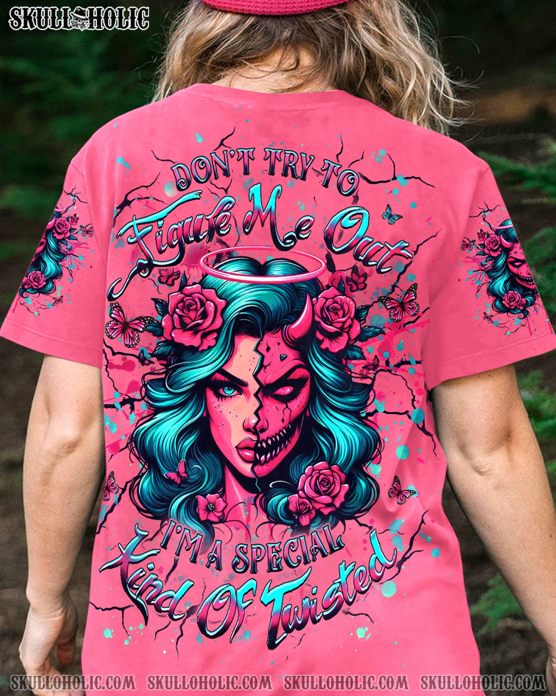 DON'T TRY TO FIGURE ME OUT SKULL ALL OVER PRINT - YHHG2603251