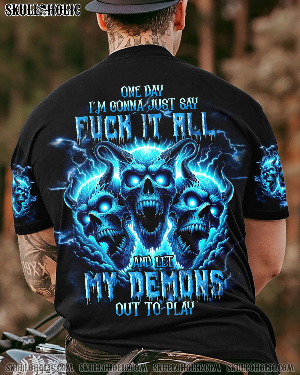 ONE DAY I'M GONNA JUST SAY DEMON SKULL ALL OVER PRINT - TLNT2010231