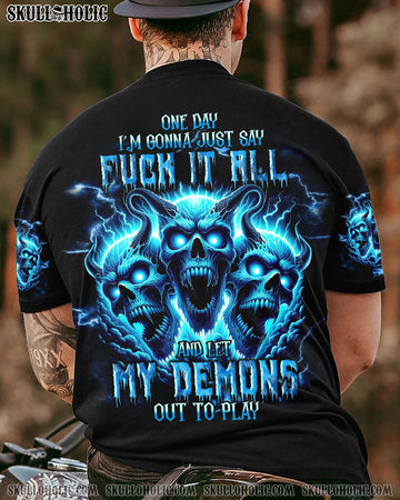 ONE DAY I'M GONNA JUST SAY DEMON SKULL ALL OVER PRINT - TLNT2010231