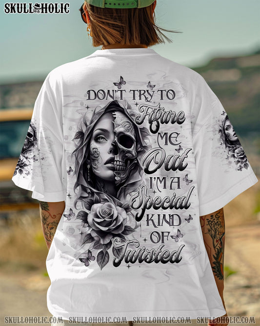 DON'T TRY TO FIGURE ME OUT SKULL LADY ALL OVER PRINT   - TLTW2103254