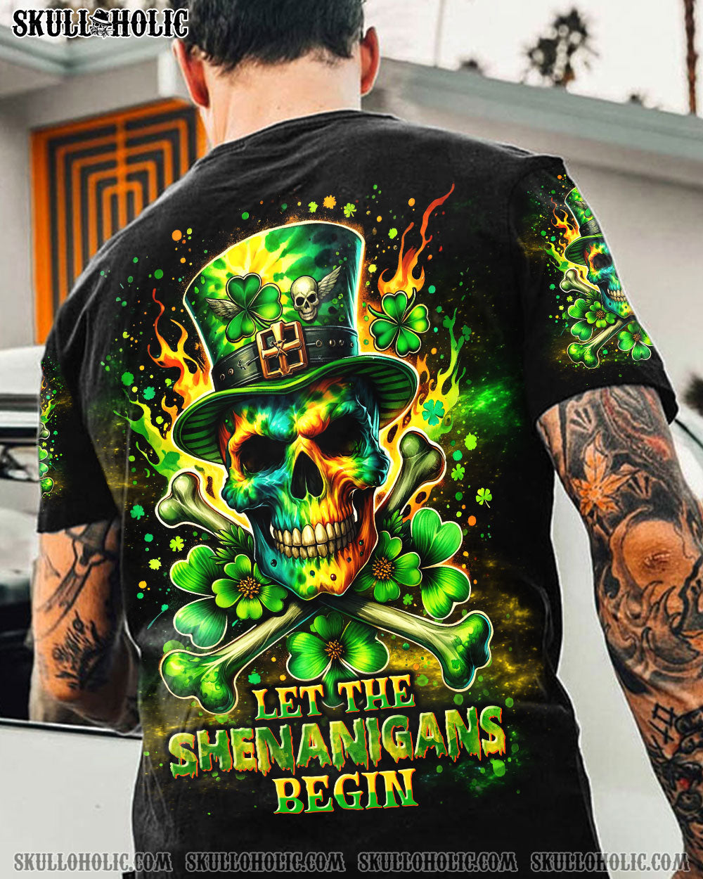 LET THE SHENANIGANS BEGIN SKULL BONES PATRICK'S DAY ALL OVER PRINT - TLNT2501243