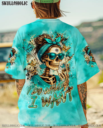 I DO WHAT I WANT MESSY BUN SKULL ALL OVER PRINT  - TLTR0805252