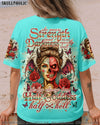 SHE WEARS STRENGTH AND DARKNESS SKULL LADY ALL OVER PRINT - TLNO1504251