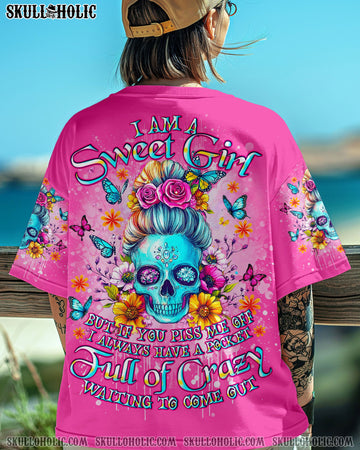 I AM A SWEET GIRL FLOWER SKULL ALL OVER PRINT -  TLNO2603252