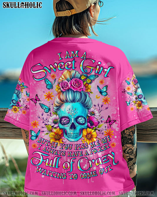 I AM A SWEET GIRL FLOWER SKULL ALL OVER PRINT -  TLNO2603252